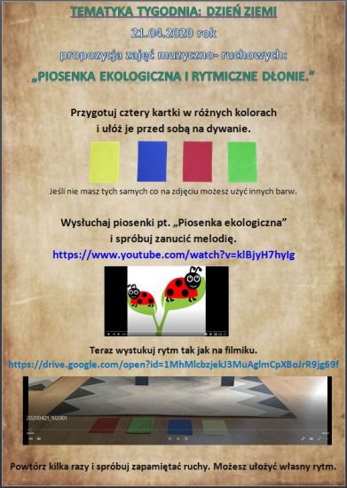 LINK DO FILMIKU <a>https://drive.google.com/open?id=1MhMlcbzjekJ3MuAglmCpXBoJrR9jg69f</a> LINK DO PIOSENKI <a>https://www.youtube.com/watch?v=klBjyH7hyIg</a>